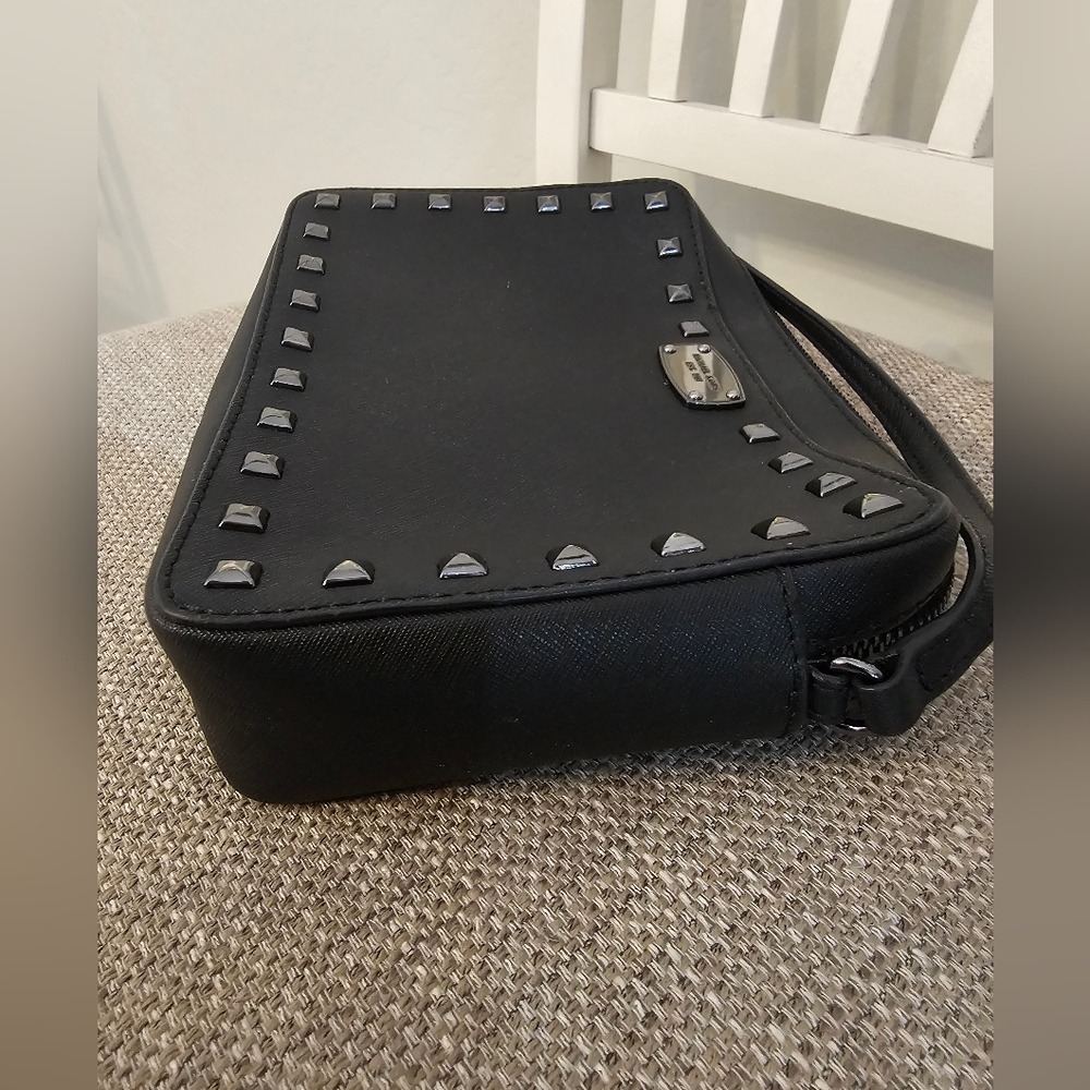Michael Kors Black Crossbody Bag with Silver Studs